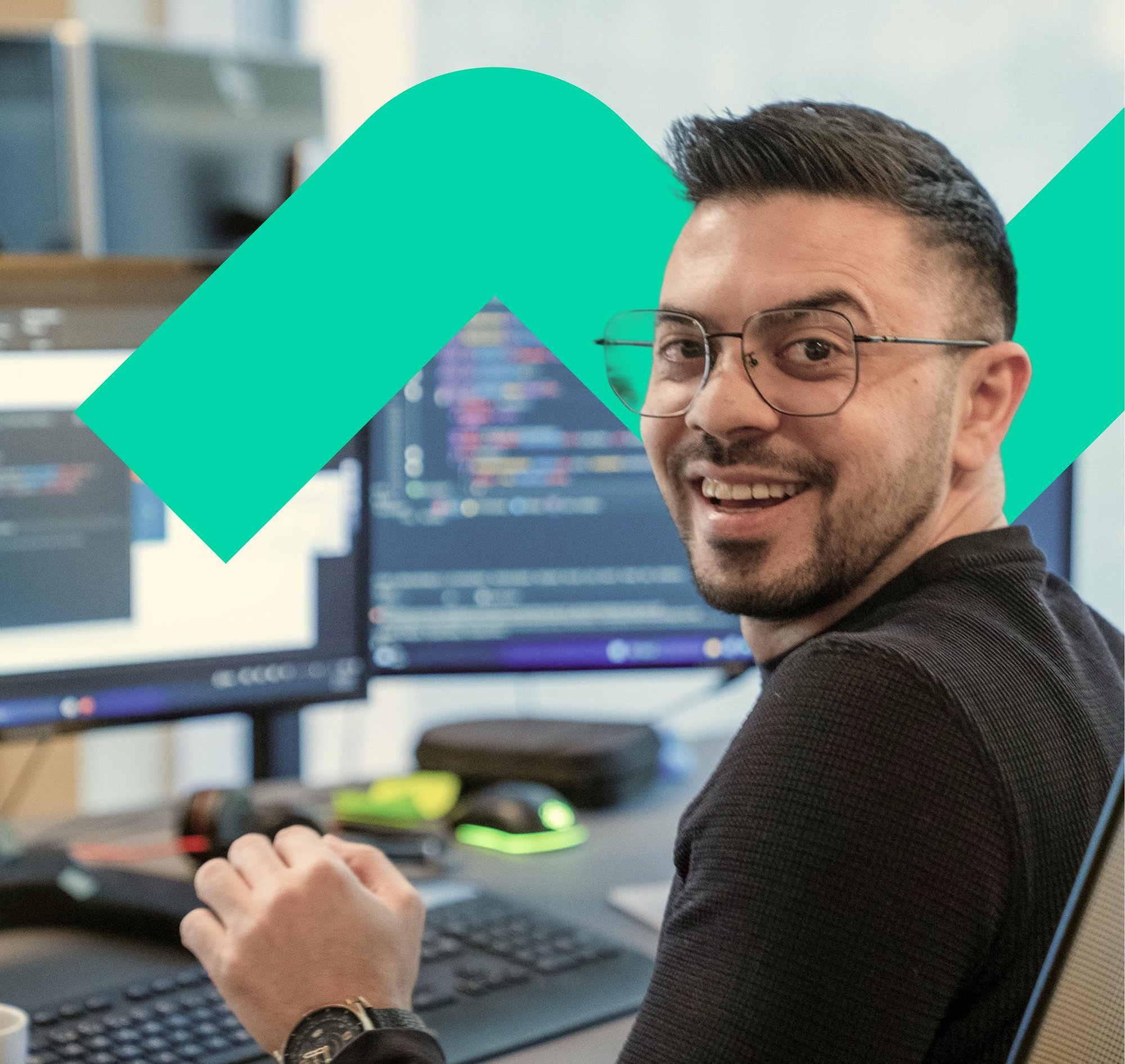 Developer smiling