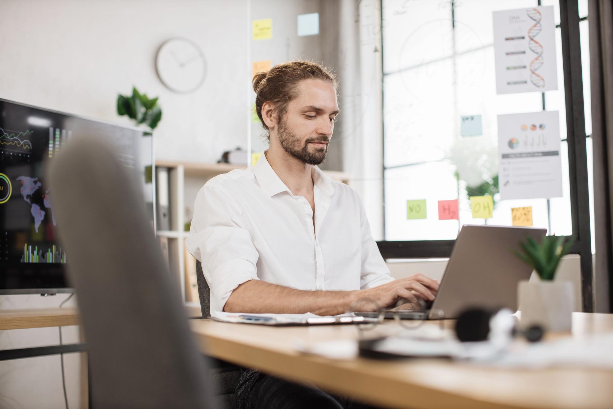Man working on laptop